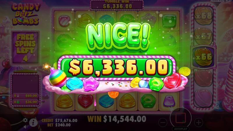 NICE adalah Salah Satu Kemenangan Tertinggi di Slot Online Candy Blitz Bombs 