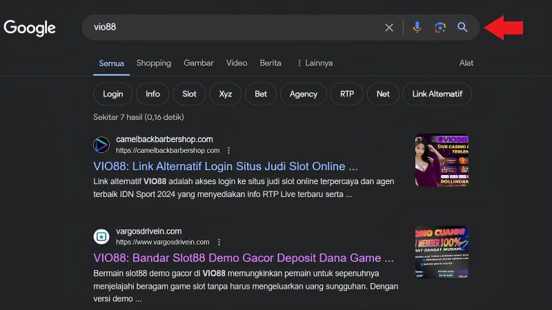 Mencari Situs VIO88 di Penelusuran Google