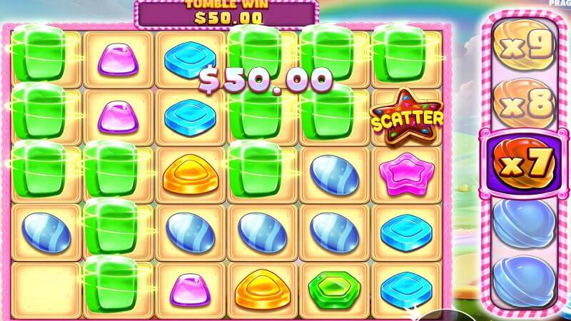 Contoh Kombinasi Simbol Kemenangan Tampilan Slot Candy Blitz Bombs
